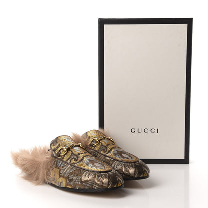 Gucci Brocade Fur Womens Princetown Slippers 39.5 9 of 9