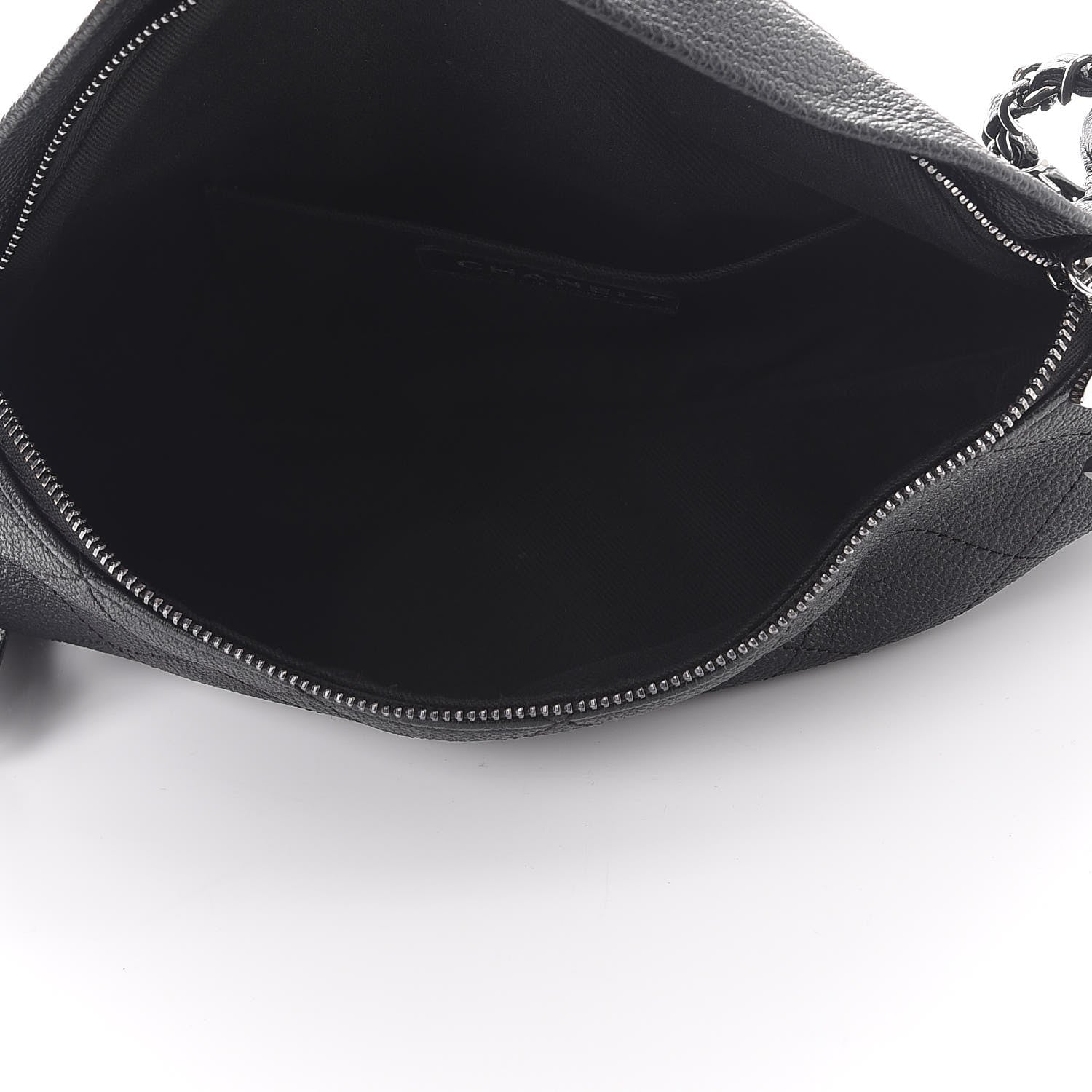 Chanel Lambskin Quilted Banane Waist Bag Fanny Pack Black 6 of 8