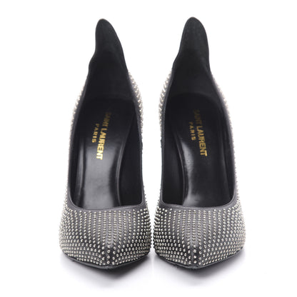 Saint Laurent Calfskin Paris Micro Studded 110 Thorn Pumps 37 Black 2 of 11