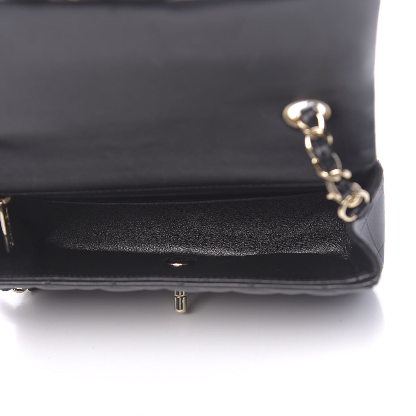 Lambskin Quilted Mini Rectangular Flap Black