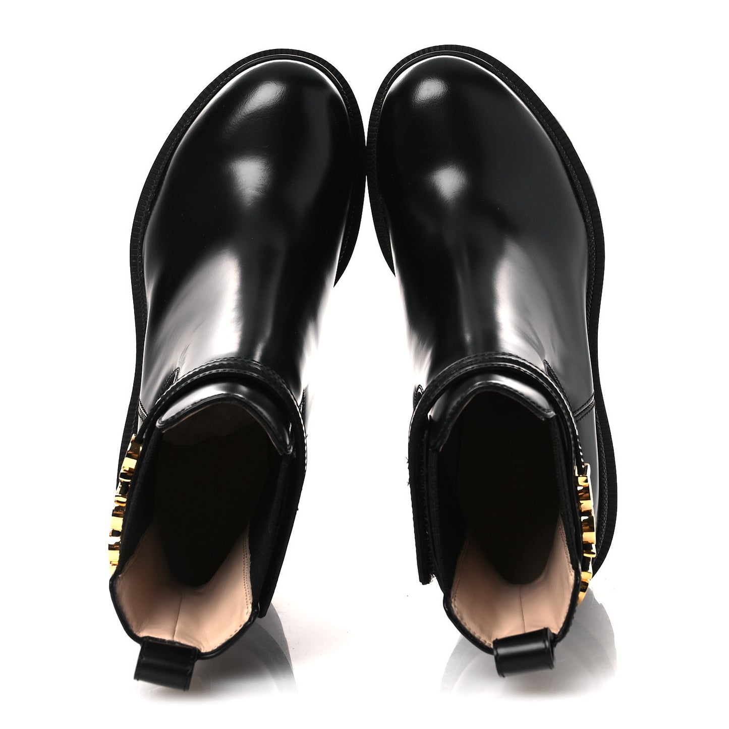 Magnum Calfskin Logo Ankle Boots 36 Black