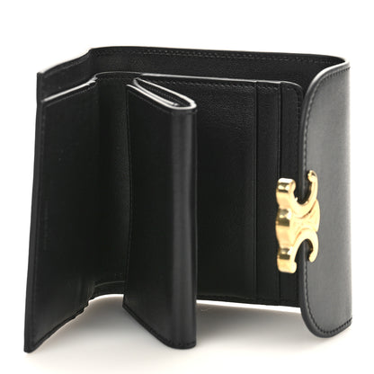 Celine Shiny Calfskin Small Triomphe Wallet Black 5 of 8