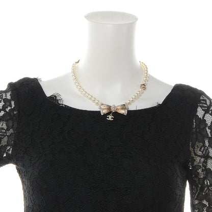 Chanel Pearl Bow Short Necklace 2 of 5