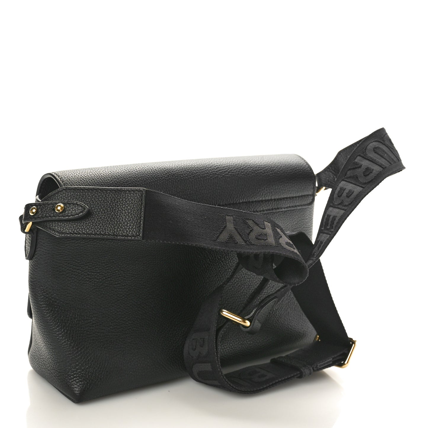 Grainy Calfskin Vintage Check Note Crossbody Bag Black