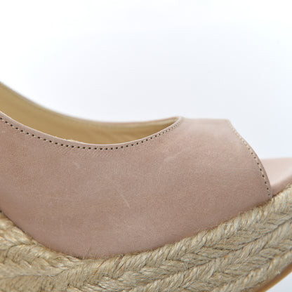 Jimmy Choo Nappa Polar Slingback Espadrille Wedges 39 Nude 12 of 14