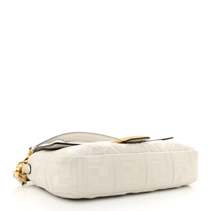 Fendi Nappa FF 1974 Embossed Baguette White 4 of 10