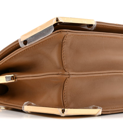 Prada Nappa Triangle Stitched Metal Shoulder Bag  Caramel 9 of 12