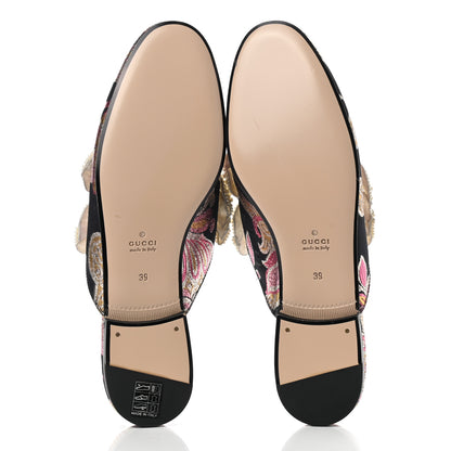 Gucci Iridescent Brocade Pearl Bow Womens Princetown Slippers 39 Black Pink 7 of 8