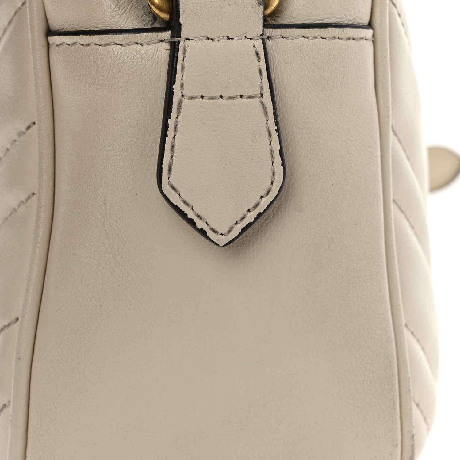 Gucci Calfskin Matelasse Small GG Marmont Chain Shoulder Bag White 19 of 19