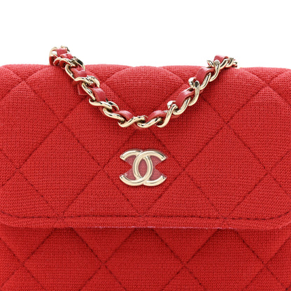 Chanel Jersey Quilted Micro Mini Flap Red 8 of 10