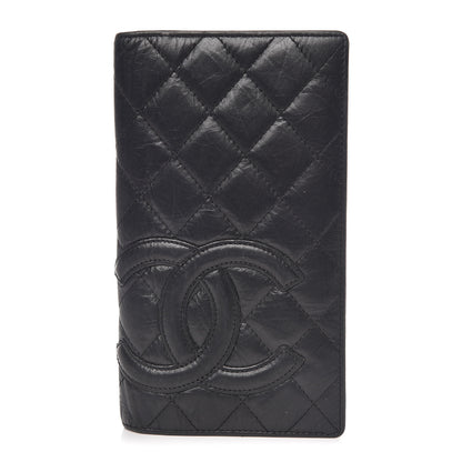 Chanel Aged Calfskin Quilted Cambon Yen Wallet Black 1 of 8