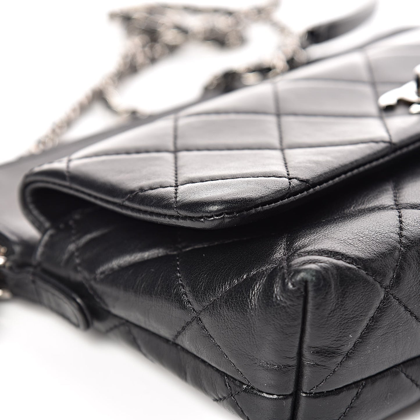 Lambskin Quilted Crossbody Black