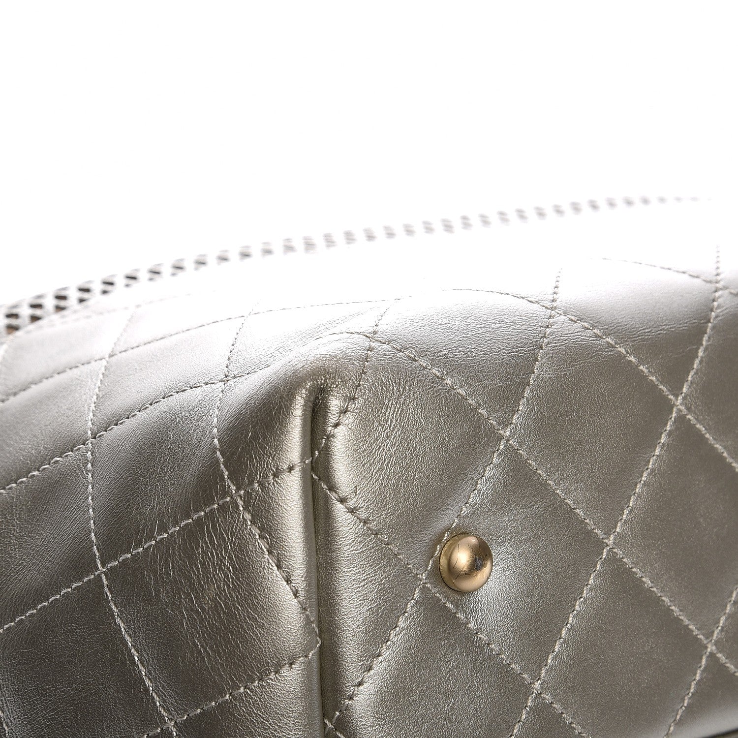 Chanel Calfskin Perforated Up In The Air North South Tote Gold 8 of 11