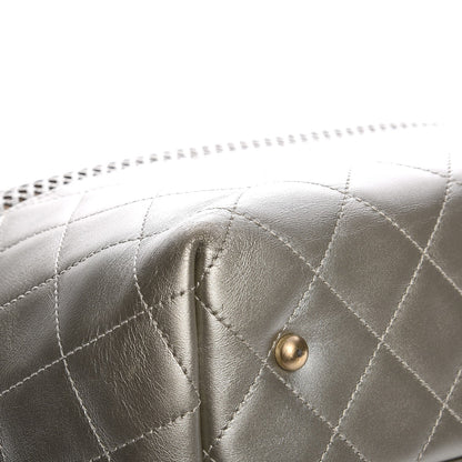 Chanel Calfskin Perforated Up In The Air North South Tote Gold 8 of 11