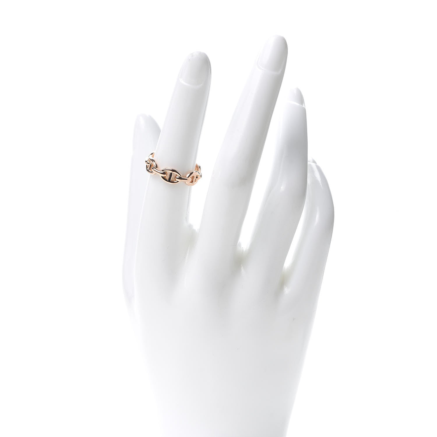 Hermes 18K Rose Gold PM Chaine D'Ancre Enchainee Ring 52 6 2 of 5