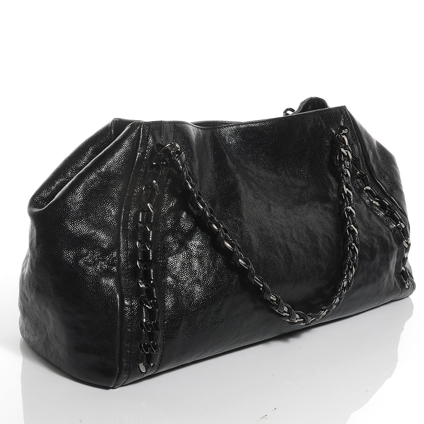 Caviar Modern Chain Tote Black