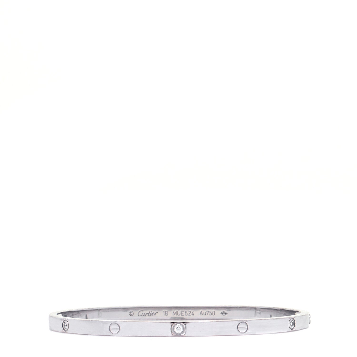 Cartier 18K White Gold 6 Diamond Small LOVE Bracelet 18 1 of 7