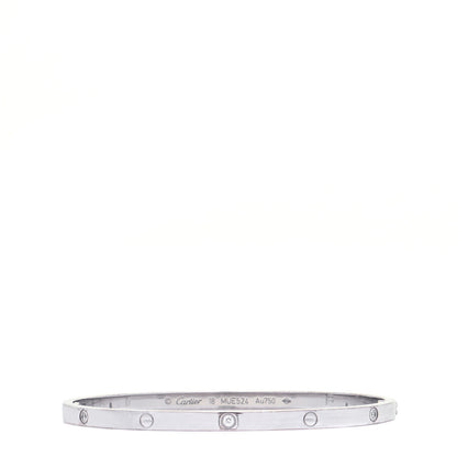 Cartier 18K White Gold 6 Diamond Small LOVE Bracelet 18 1 of 7
