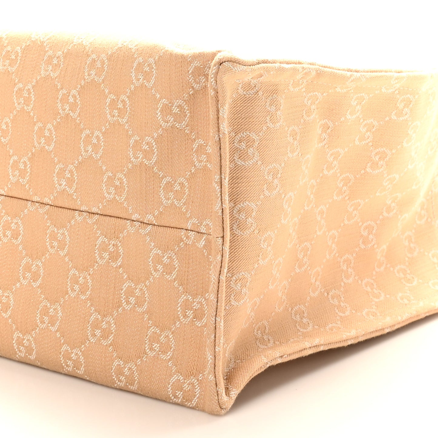 Denim Ophidia GG Monogram Large Tote Light Beige