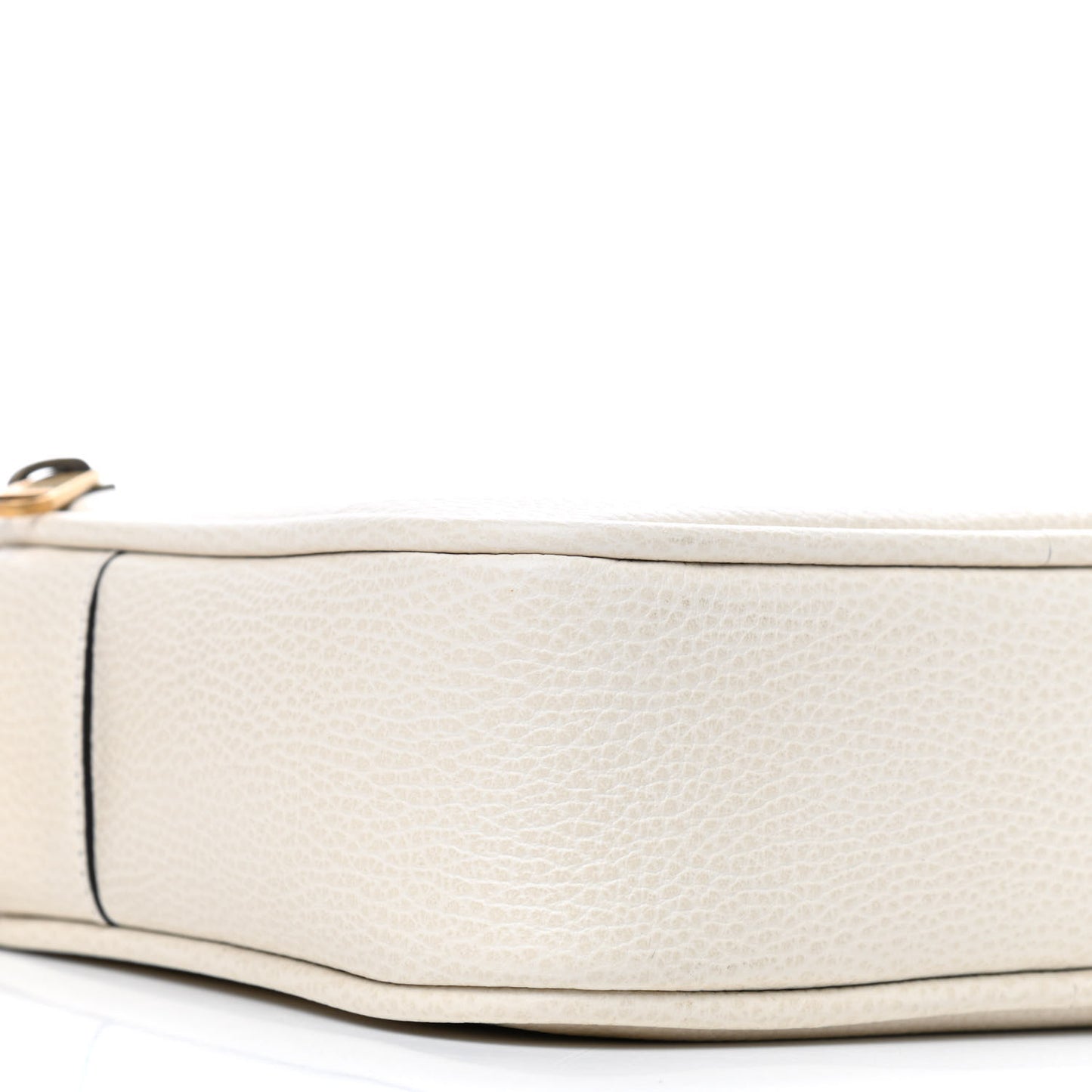 Grained Calfskin Logo Messenger Bag White