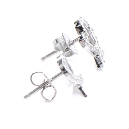 Tiffany 18K White Gold Diamond Loving Heart Earrings 2 of 6