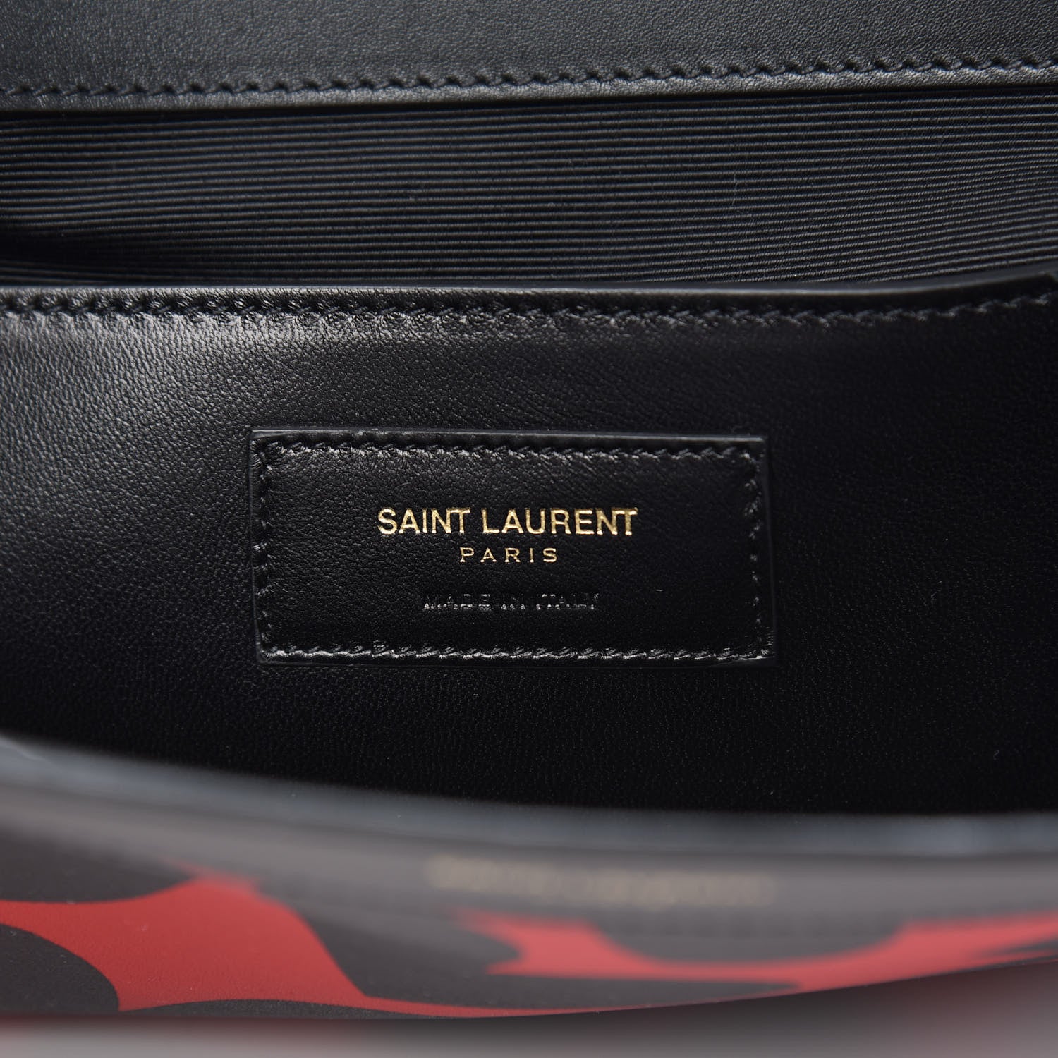 Saint Laurent Nappa Big Hearts Clutch Black Red 7 of 7