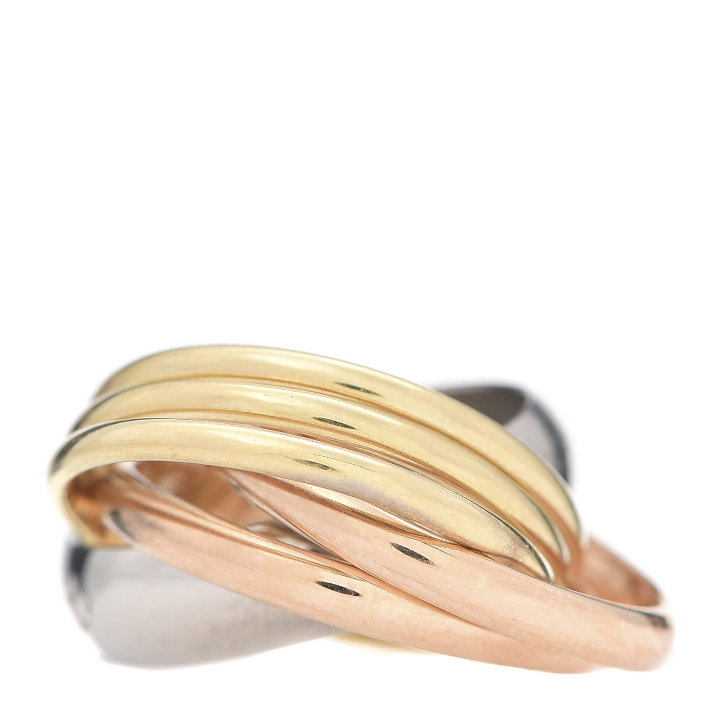18K Pink Yellow White Gold Diamond Trinity 6 Band Ring 49 4.75