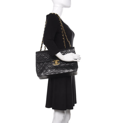 Chanel Lambskin Quilted XL Jumbo Single Flap Black 2 of 16