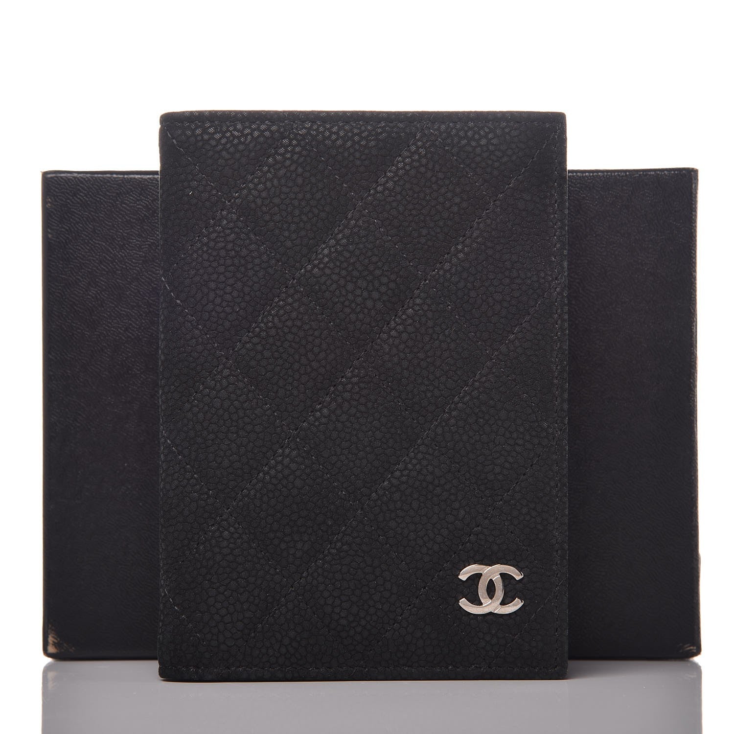 Chanel Iridescent Caviar Quilted Passport Holder Black 8 of 8