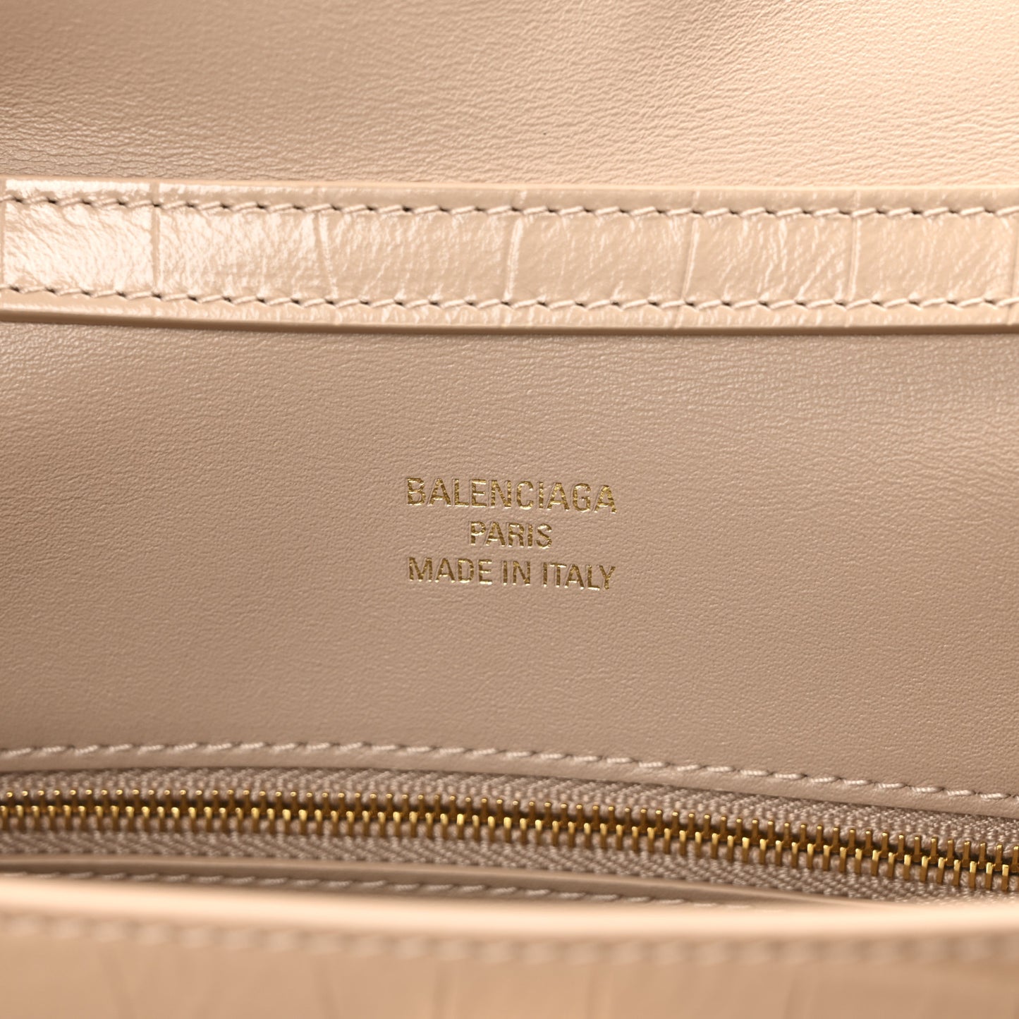 Shiny Calfskin Crocodile Embossed Small Rodeo Top Handle Handbag Nude