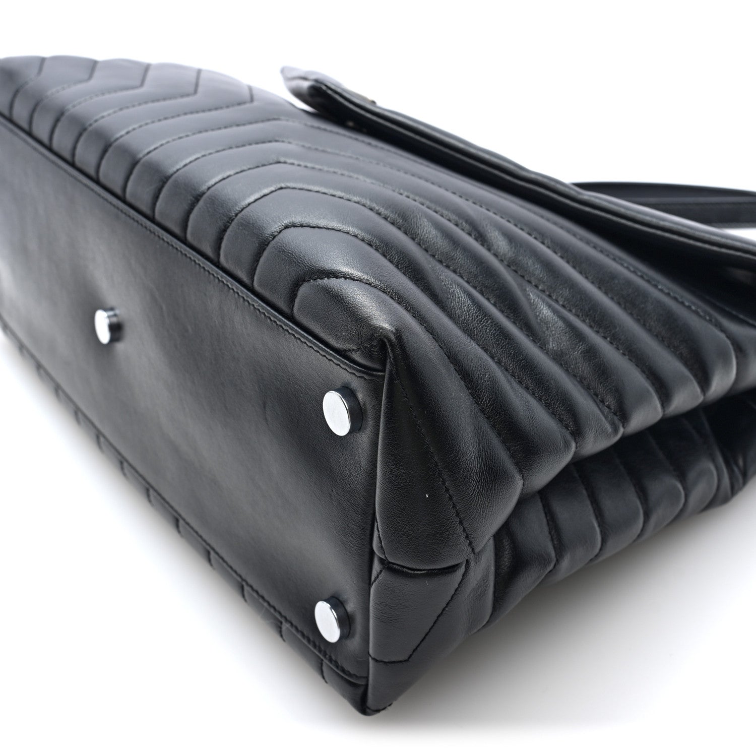 Saint Laurent Calfskin Y Quilted Monogram Large Loulou Chain Satchel Black Black 9 of 9