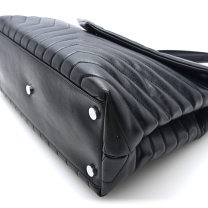 Saint Laurent Calfskin Y Quilted Monogram Large Loulou Chain Satchel Black Black 9 of 9