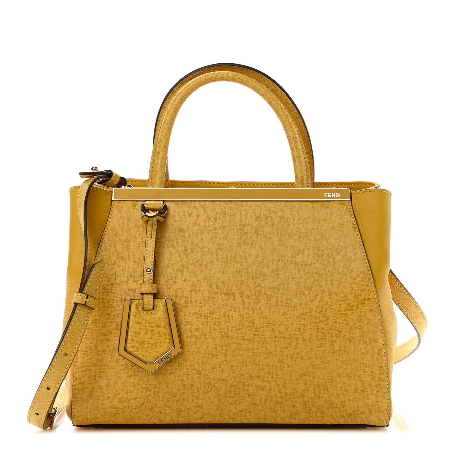 Fendi Vitello Elite Petite 2Jours Tote Yellow Chantilly 1 of 9