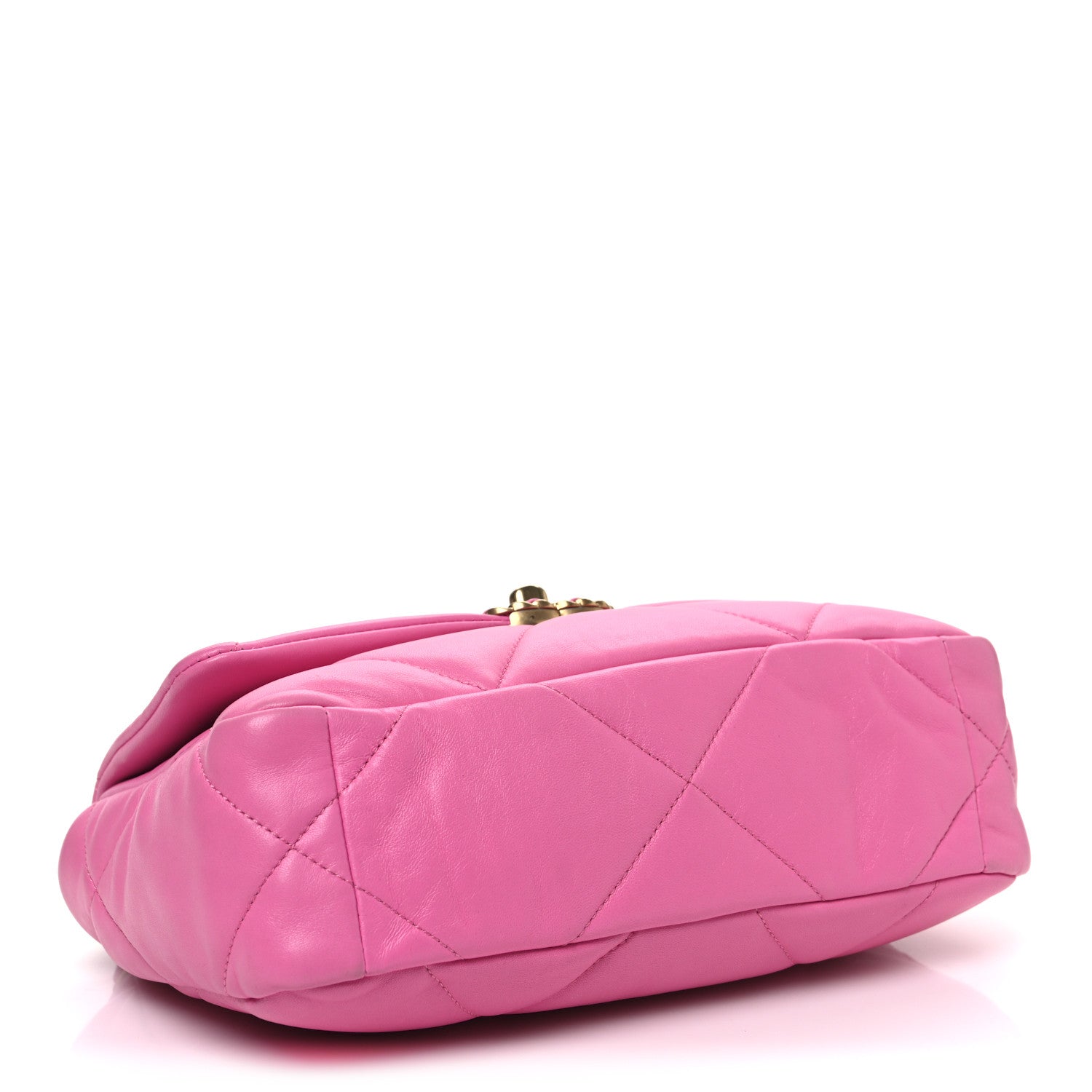 Chanel Shiny Lambskin Quilted Medium Chanel 19 Flap Neon Pink 4 of 11