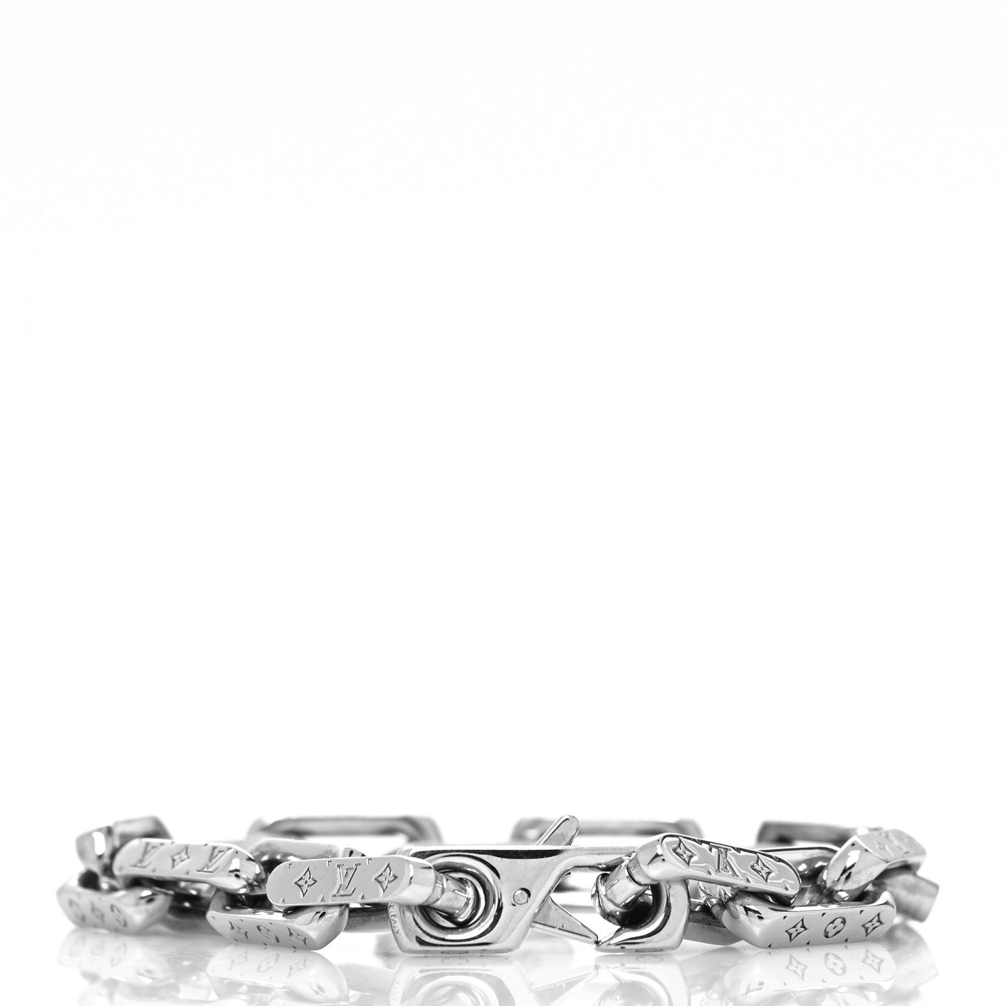 Monogram Chain Bracelet L Silver