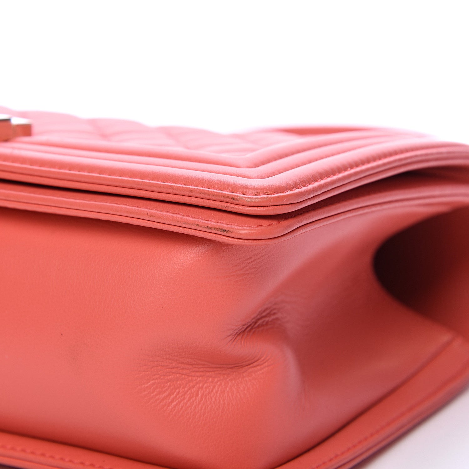 Chanel Lambskin Quilted Medium Boy Flap Coral 9 of 12