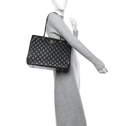 Chanel Caviar Quilted Large CC Shopping Tote Black 3 of 10