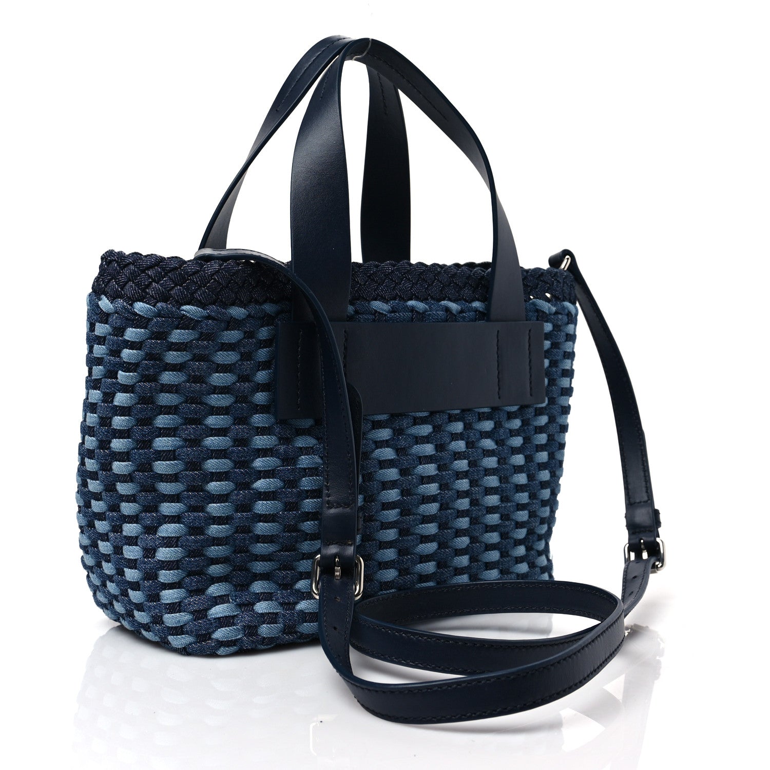 Miu Miu Denim Intreccio Tote Bleu 2 of 6