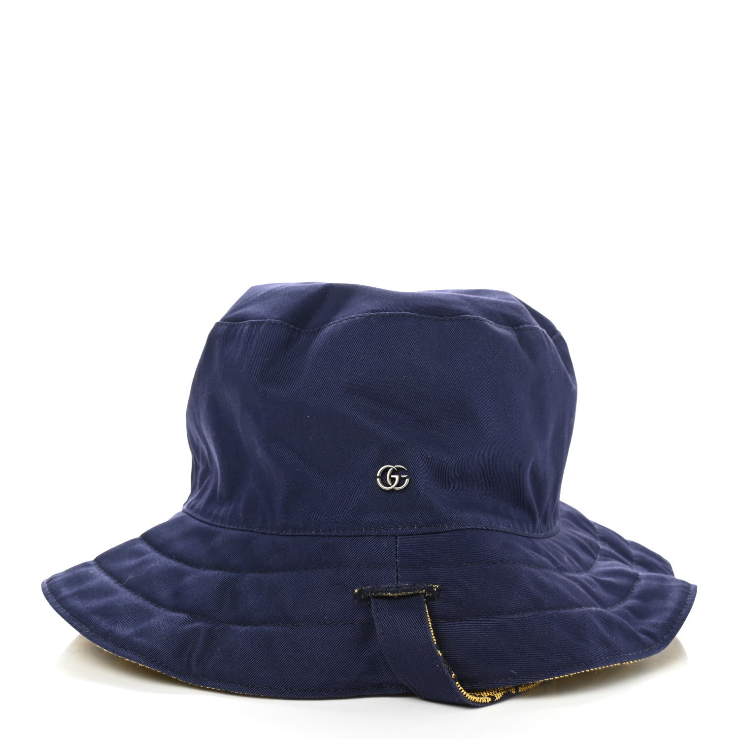 Gucci Monogram Multicolor Reversible Self-Tie Bucket Hat XL Yellow Blue 13 of 15