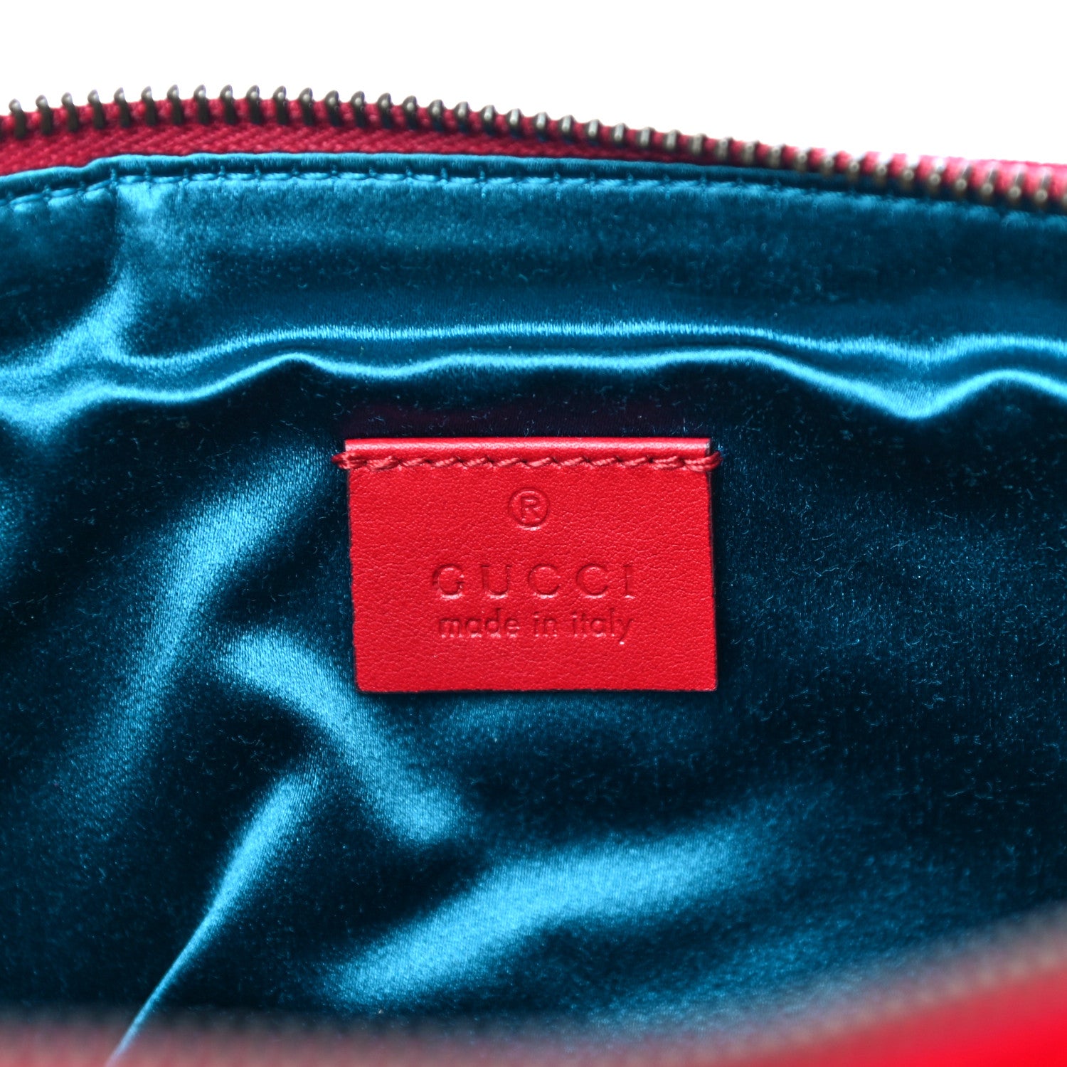 Gucci Velvet Matelasse GG Marmont Zip Pouch Hibiscus Red 6 of 11