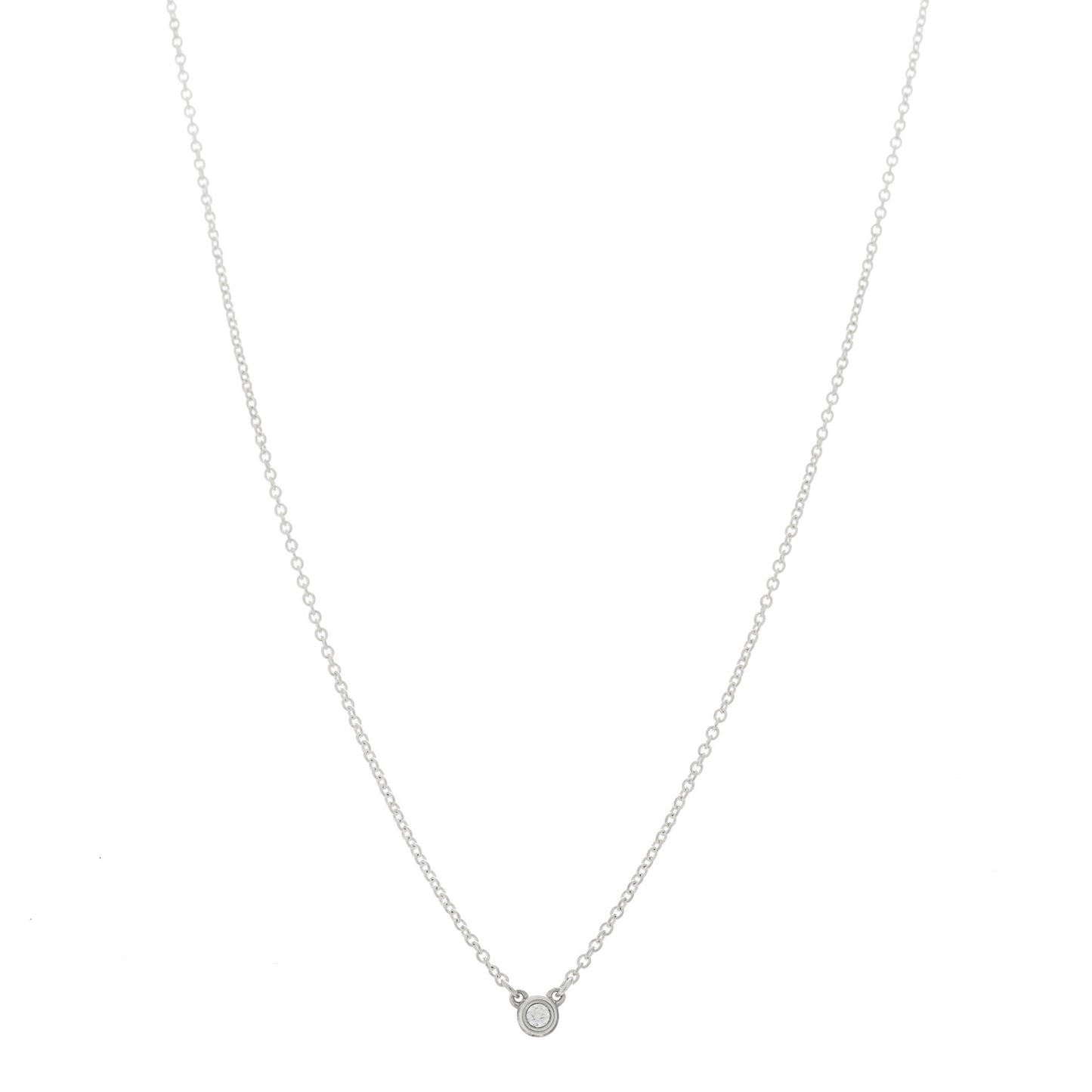 Sterling Silver Diamond .03ct Elsa Peretti Diamonds by the Yard Pendant Necklace