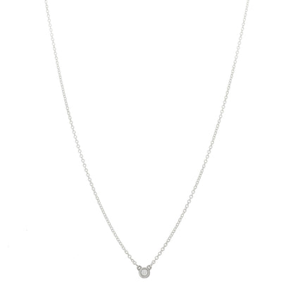 Tiffany Sterling Silver Diamond .03ct Elsa Peretti Diamonds by the Yard Pendant Necklace 1 of 5