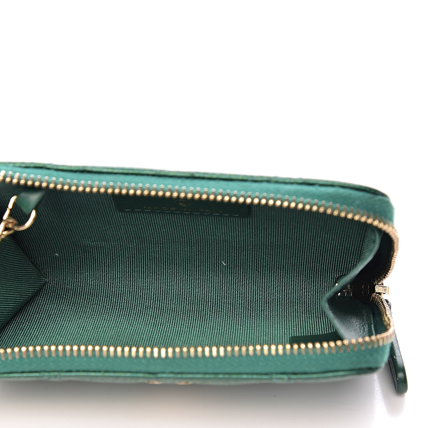 Chanel Metallic Caviar Quilted Key Holder Case Green 5 of 8