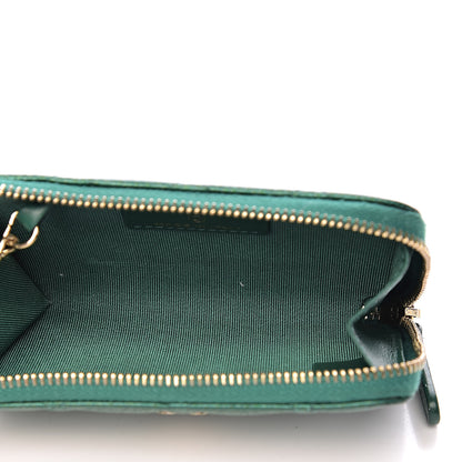 Chanel Metallic Caviar Quilted Key Holder Case Green 5 of 8
