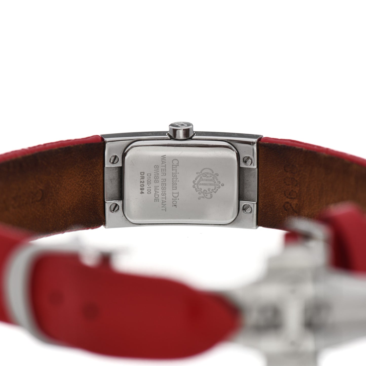 Stainless Steel Calfskin 15mm Diorific Quartz Watch Red