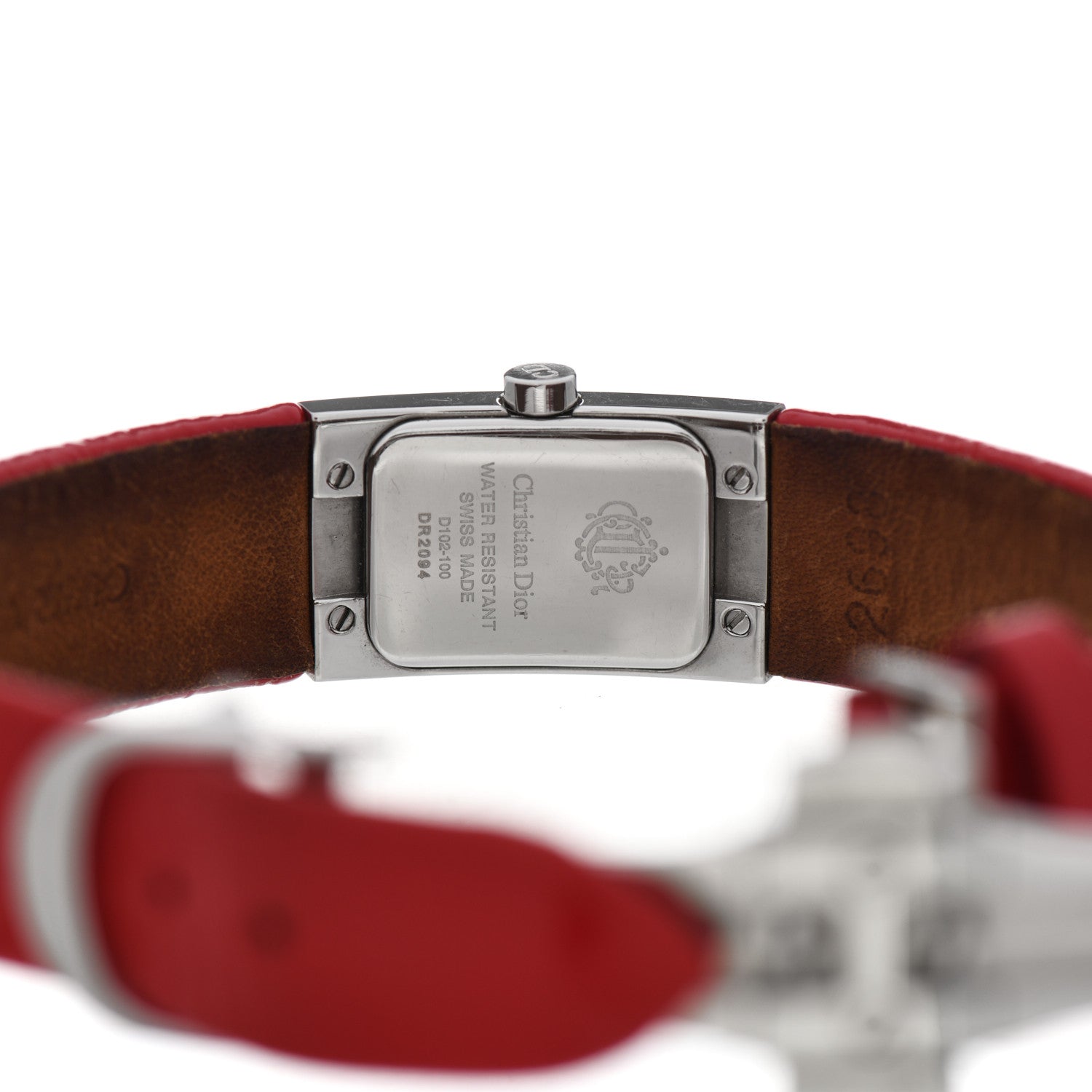 Christian Dior Stainless Steel Calfskin 15mm Diorific Quartz Watch Red 4 of 7