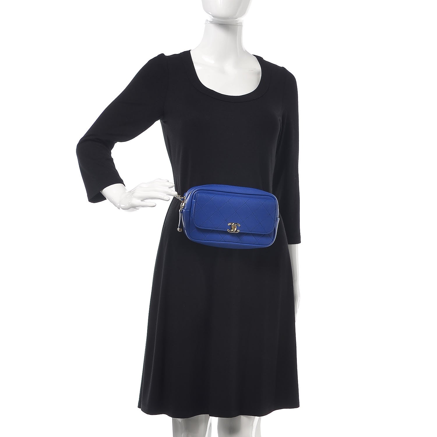 Chanel Lambskin Quilted Casual Trip Waist Belt Bag Blue 2 of 9