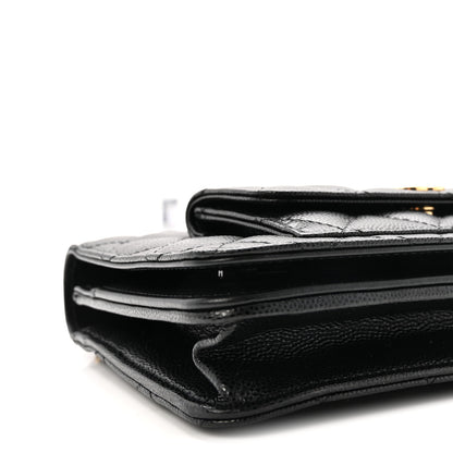 Chanel Caviar Quilted Pocket Twins Clutch With Chain Black 10 of 11