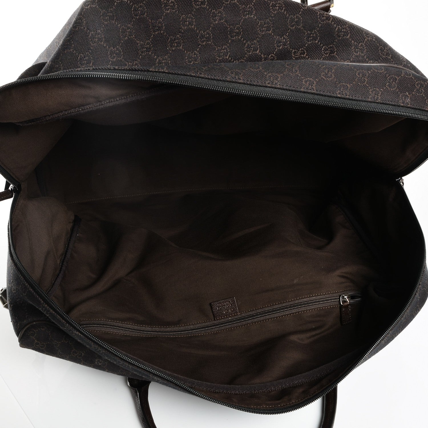 Gucci Denim Monogram Large Carry On Duffle Dark Brown 6 of 8