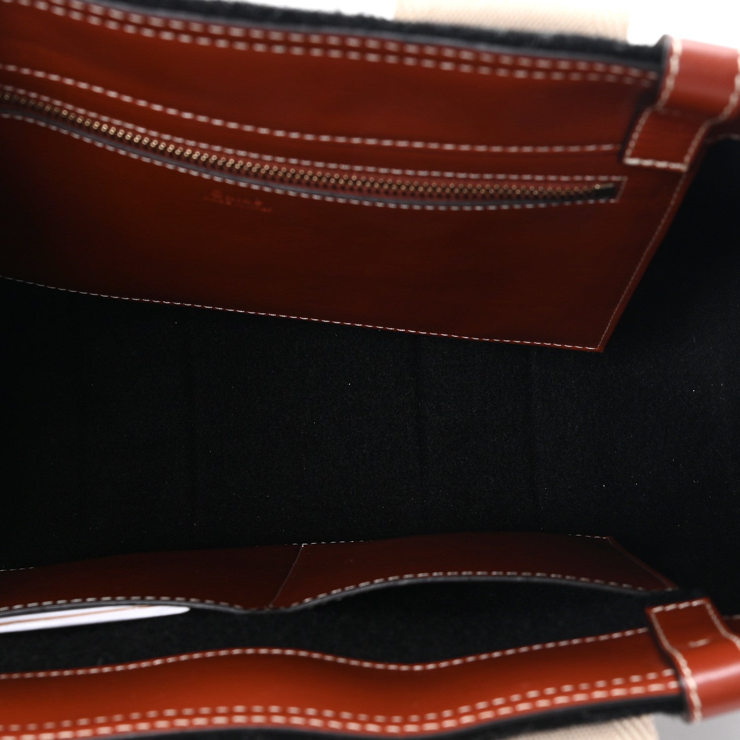Chloe Felt Calfskin Medium Woody Ribbon Tote Black 5 of 10